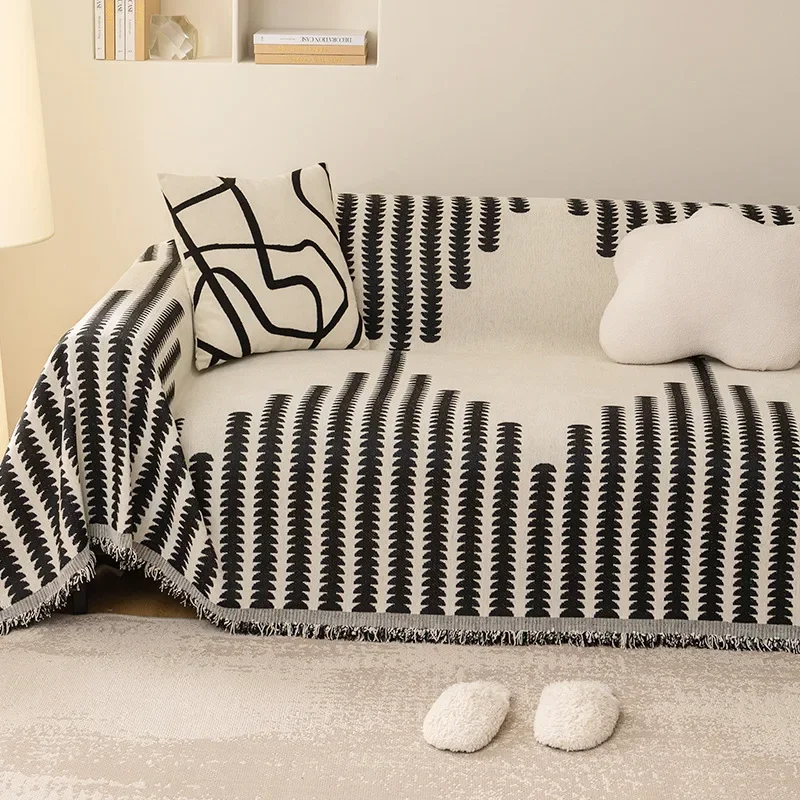 Nordic Sofa Rzut Koc Uniwersalny Dzianinowy Pokrowiec Na Sofę Z Frędzlami Ins Style Outdoor Picnic Koce Gobelin Do Łóżka