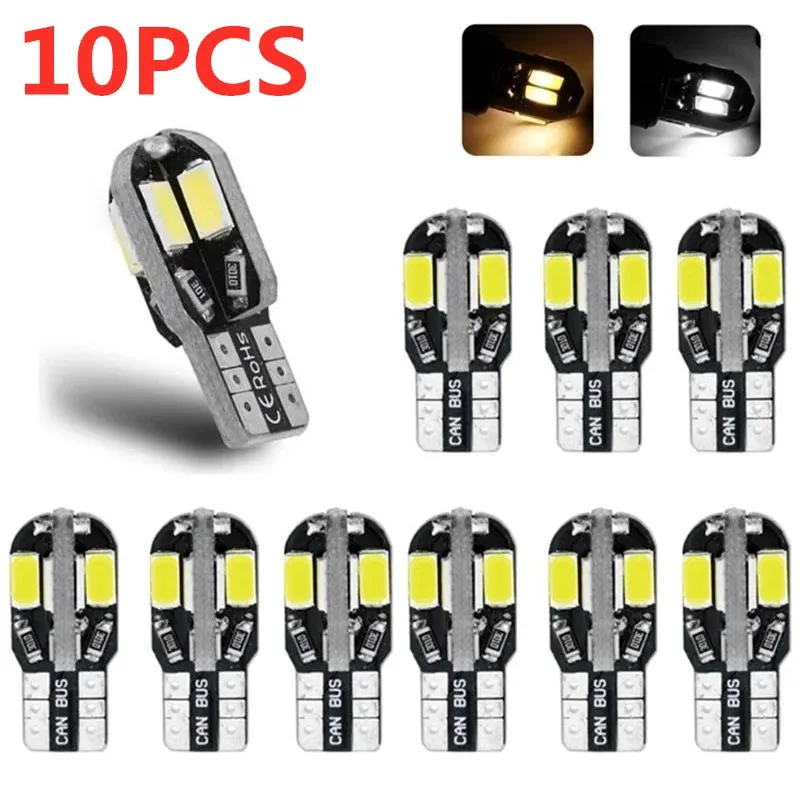 

10/2PCS led Car Interior Bulb Canbus Error Free T10 White 5730 8SMD LED 12V Car Side Wedge Light White Lamp Auto Bulb Car Style