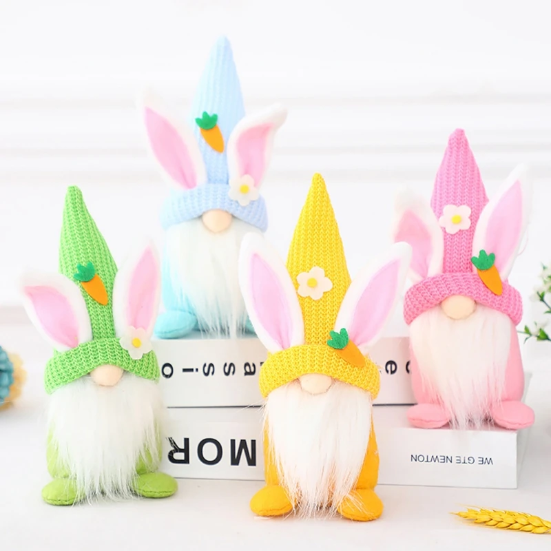 

Пасхальный Безликий гномовый кролик, безликовая кукла, подвеска для украшения дома, весеннее подвесное украшение, подарок на пасхальвечерн...