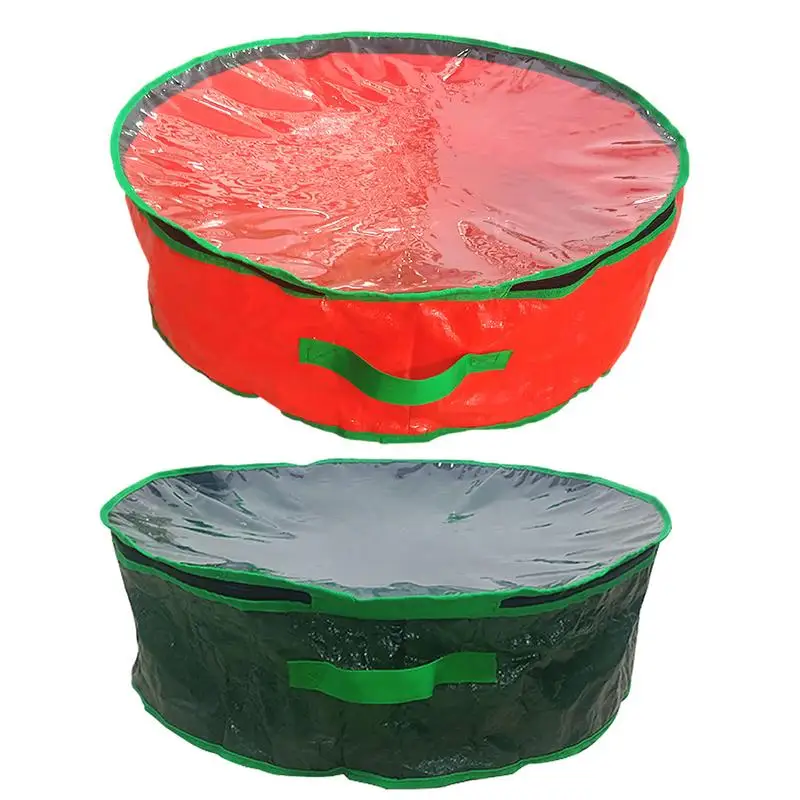 

Wreath Storage Bag Christmas Storage Bins Wreath Case With Transparent Window And Strong Protection In Christmas Colors Storage