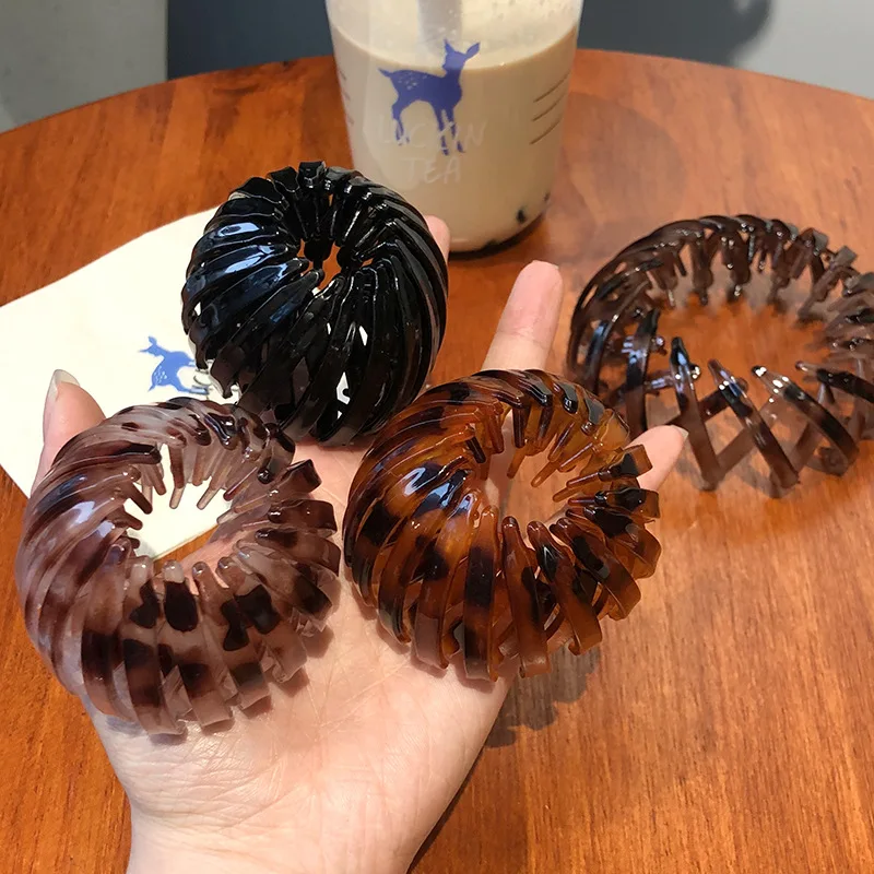 

Korea Tiara Bun Hair Claw Horsetail Buckle Hair Clip Bird Nest Expanding Headwear Ponytail Holder Hair Accessories Matte Hairpin