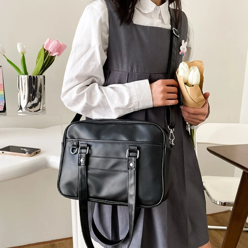 Школьная сумка JK на плечо для девочек японская женская через из искусственной