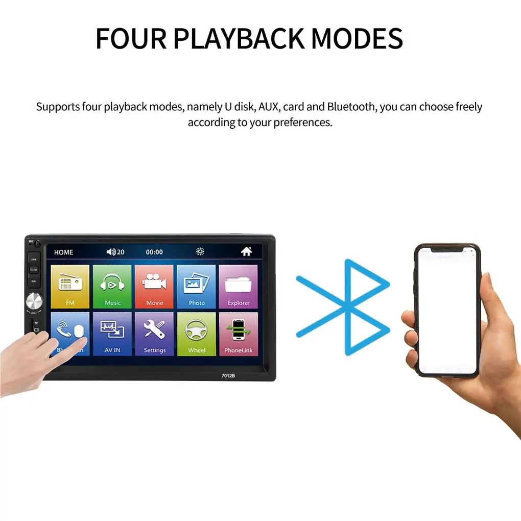 

7-дюймовый автомобильный MP5 плеер с функцией Bluetooth FM, Автомобильный мультимедийный плеер, многофункциональный автомобильный аудиоприемник ...