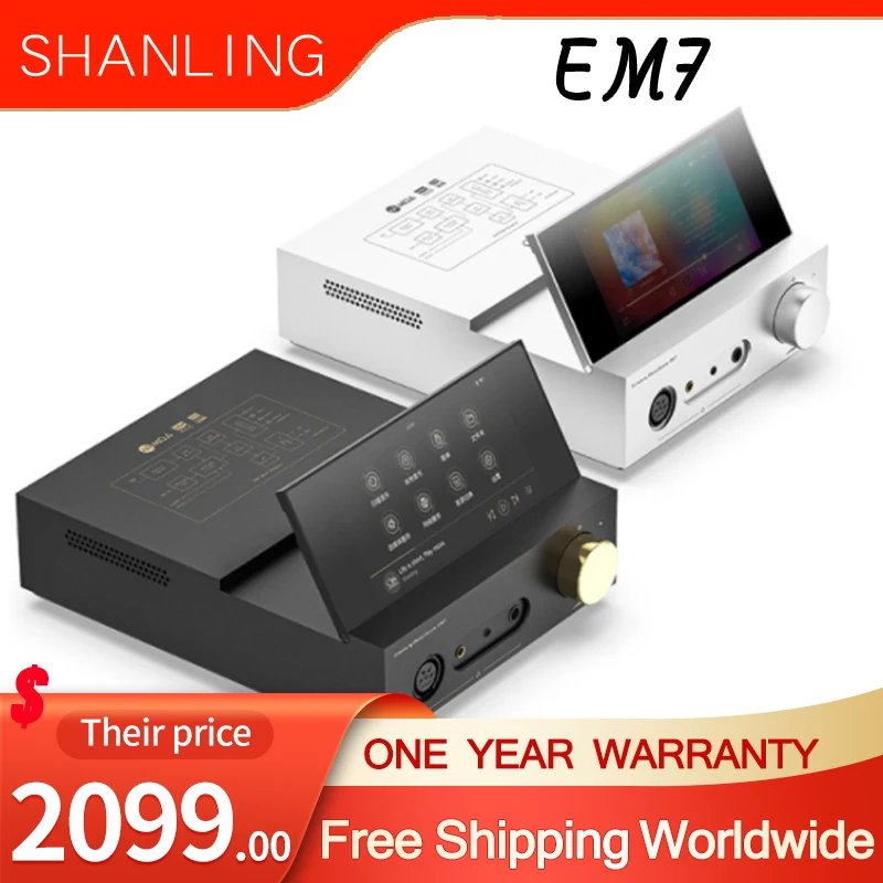 

SHANLING EM7 Android 10 универсальный настольный музыкальный плеер AMP/DAC ES9038Pro наушники с чипом усилитель Bluetooth5.0 PCM384 DSD512
