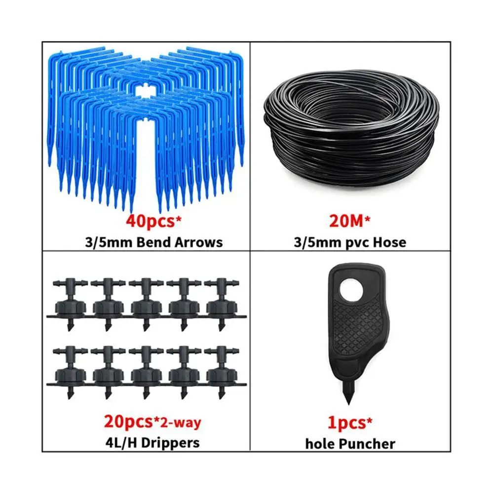 

Greenhouse Drip Irrigation 4-way 3/5mm Drip Arrow 2-way Transmitter Irrigation Watering System For Pot Garden Lawn 10set/20set