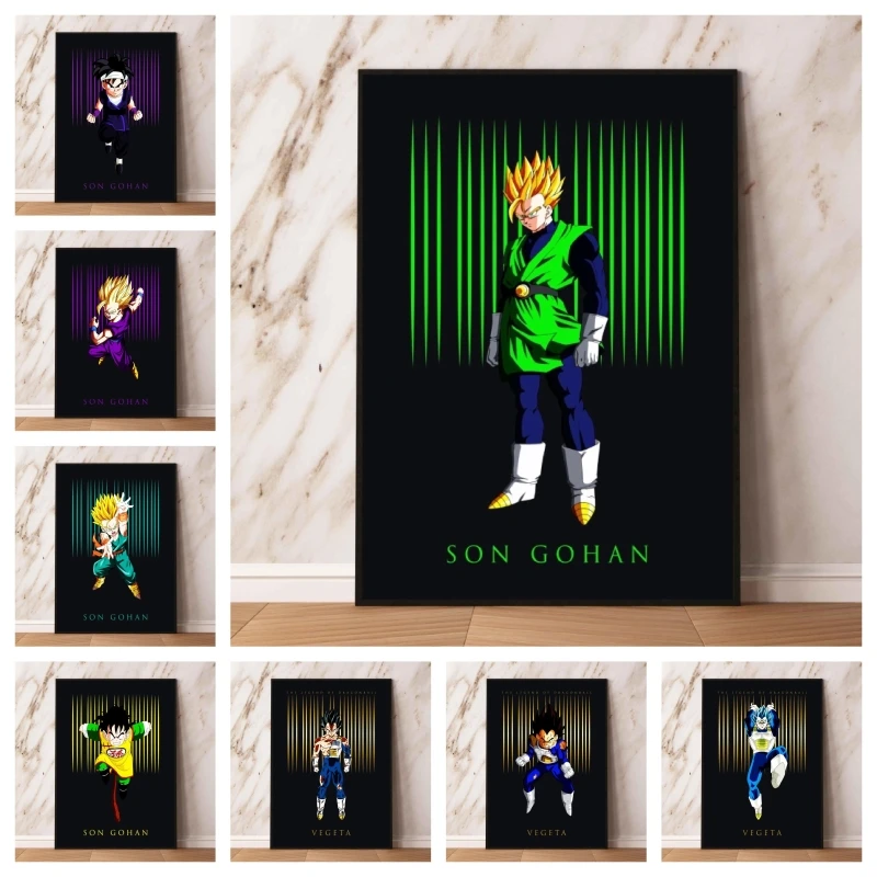 

Canvas Art Walls Painting Seven Dragon Ball Characters Christmas Gifts Modern Home Comics Pictures Modular Prints
