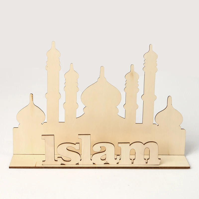 

2023 EID Mubarak Ramadan Decoration Wooden Craft Ornament Islamic Muslim Ramadan Kareem Home Party Decor Eid Al Adha Gifts