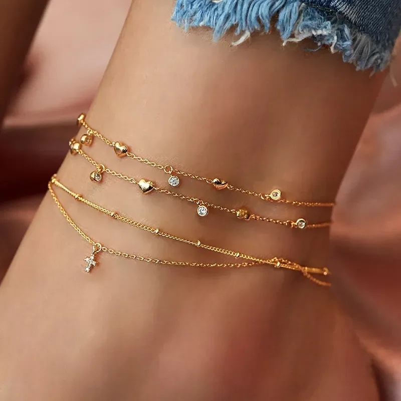 

FNIO Bohemia Chain Anklets for Women Foot Accessories 2021 Summer Beach Barefoot Sandals Bracelet ankle on the leg Female