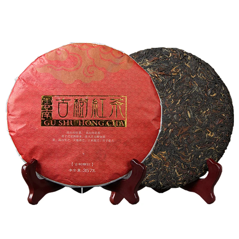 2019/2020 Yunnan Old Tree Black Chinese Tea Dianhong Feng Qing Red Tea Cake 357g Tea Pot