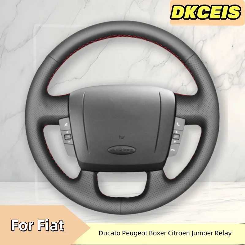 

Автомобильный чехол на руль из искусственной кожи для Fiat Ducato Peugeot Boxer Citroen Jumper Relay ProMaster, плетеный чехол на руль