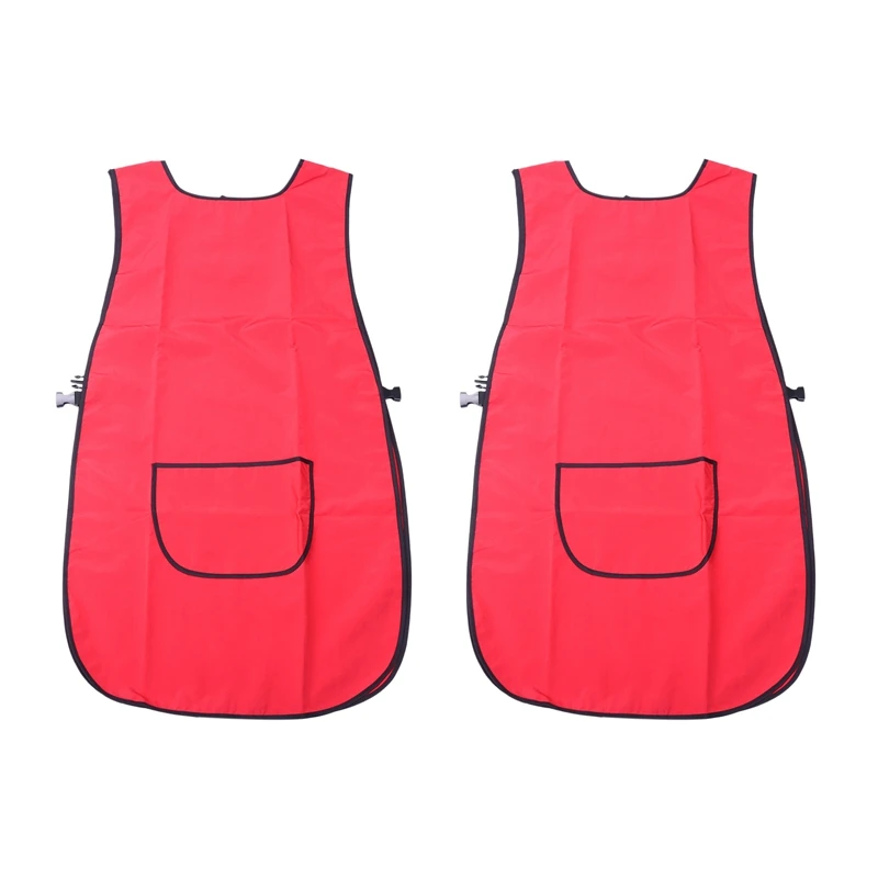 

2X Red Women Salon Hairdressing Hair Cutting Apron Cape For Barber Hairstylist Practical Hairdresser Cloth