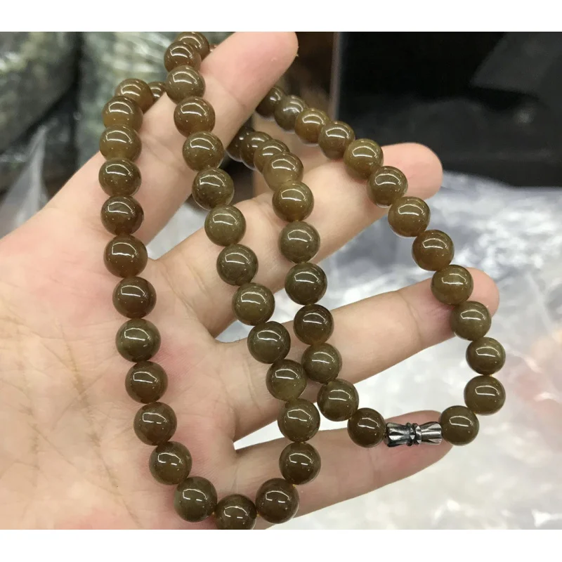 Xinjiang Hetian Jade Qiemo сахарное ожерелье 8M Будда круглые бусины аксессуары