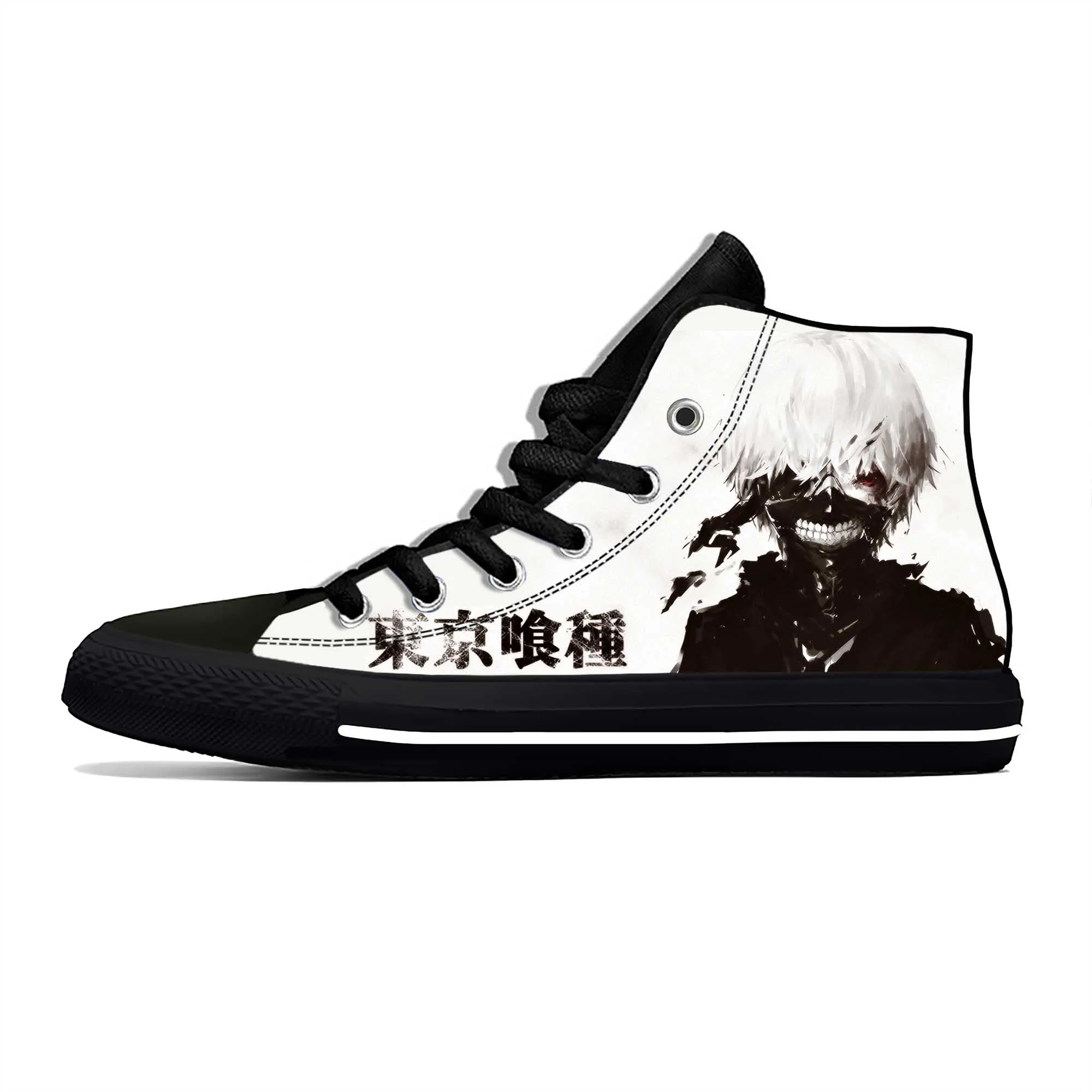 

Anime Cartoon Manga Comic Tokyo Ghoul Kaneki Ken Casual Cloth Shoes High Top Comfortable Breathable 3D Print Men Women Sneakers