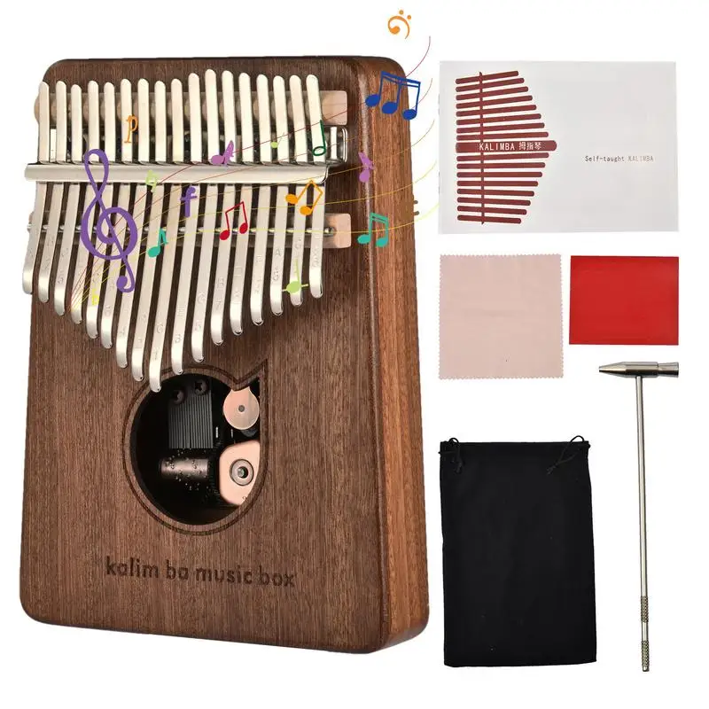 

Kalimba Thumb Piano 17 Keys Portable Finger Piano With Music Box All In One Musical Instruments Kit For Kids & Beginners Fast To