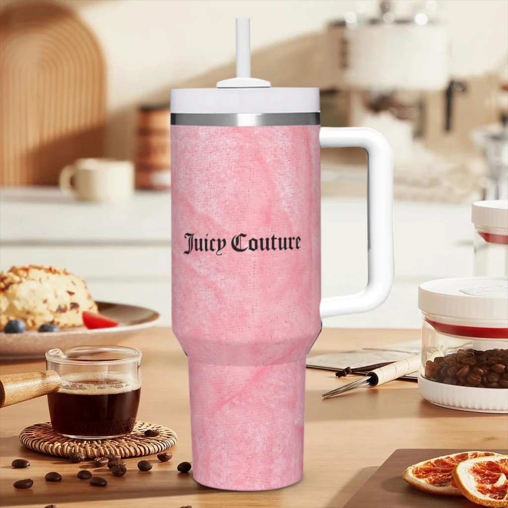 Горячая распродажа как в стиле Juicy-Couture 40 унций Ultimate стакан с ручкой и соломинкой
