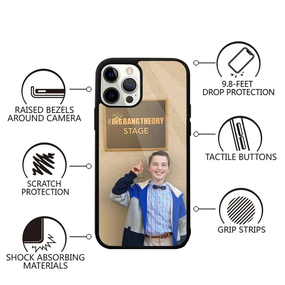 Милый молодой мальчик Шелдон ТВ чехол для телефона Сильный магнитный IPhone 15 14 13 Pro