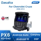 Автомобильный радиоприемник Dasaita, 2 Din, Android 2008, GPS для Chevrolet Cruze 2009, 2010, 2011, 8 дюймов, мультисенсорный экран, навигация TDA7850