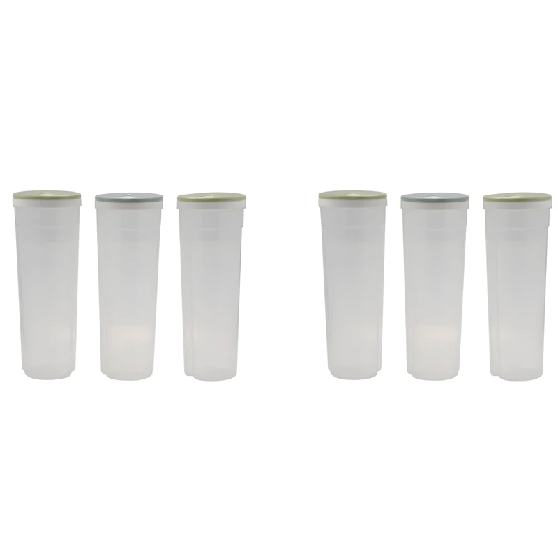 

6 Pcs Tall Food Storage Cylinder Shaped Spaghetti Noodle Container Box For Grain Cereal Oatmeal Nuts Beans