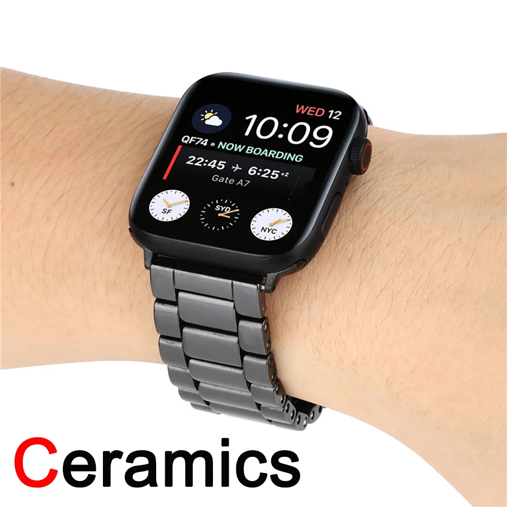 

High Quality Ceramics Strap For Apple Watch Band 7 6 5 4 3 2 SE Bracelet iWatch Series 44mm 42mm 40mm 38mm 45mm 41mm Watchbands