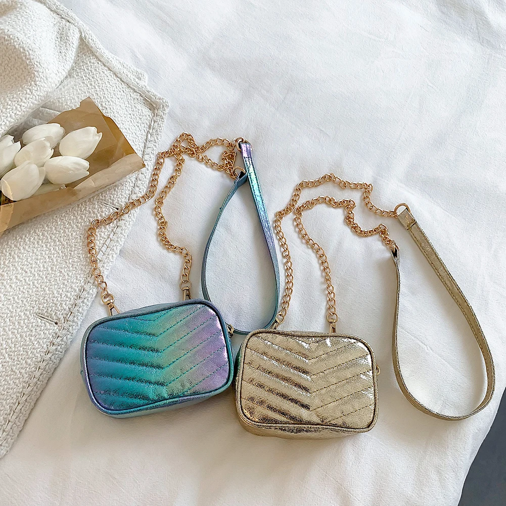 

Модная блестящая сумка-мессенджер для женщин, миниатюрная Блестящая Сумочка на плечо с цепочкой, уличные женские кошельки для бизнеса и пут...