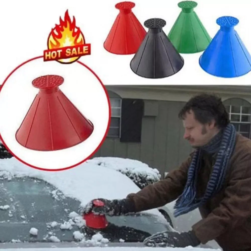 

shovels Car Magic Window Windshield Car Ice Scraper Shaped Funnel Snow Remover Deicer Cone Deicing Tool DROP SHIPPING