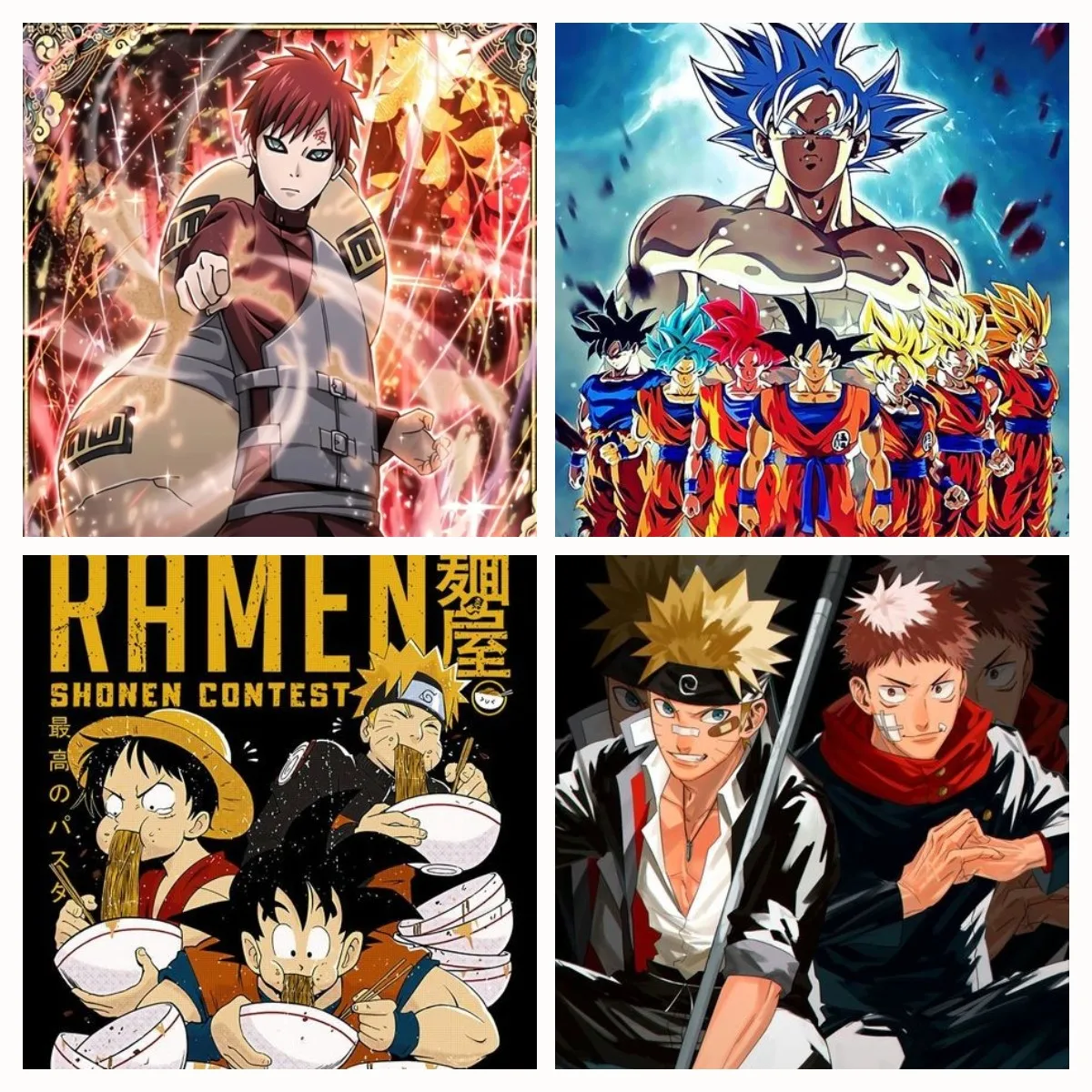 

Набор для алмазной вышивки крестиком Bandai DIY 5D, мультяшный Сон Гоку, Луффи и постер Наруто, мозаика, настенное искусство, домашний декор