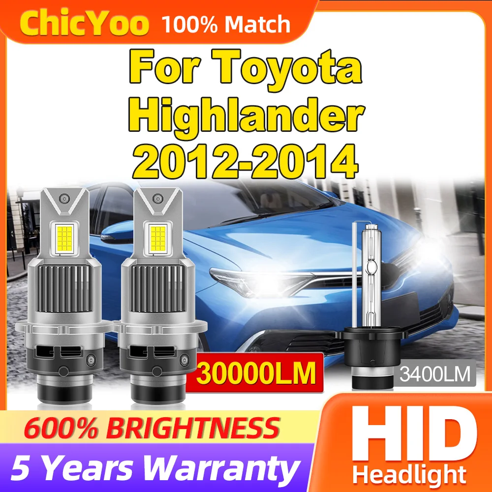Фары головного света 300 Вт с чипами CSP 6000 лм Ксеноновые фары 12 2012 K HID для Toyota Highlander