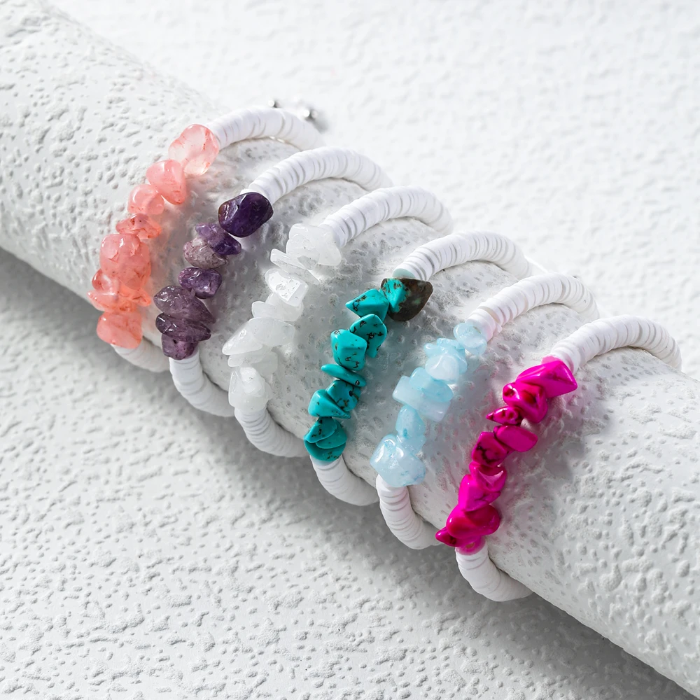 

Multicolor Charm Natural Stone Gravel Bracelet Stone Bracelet for Woman Man Couple Bracelet Wholesale Rope Woven Bracelet