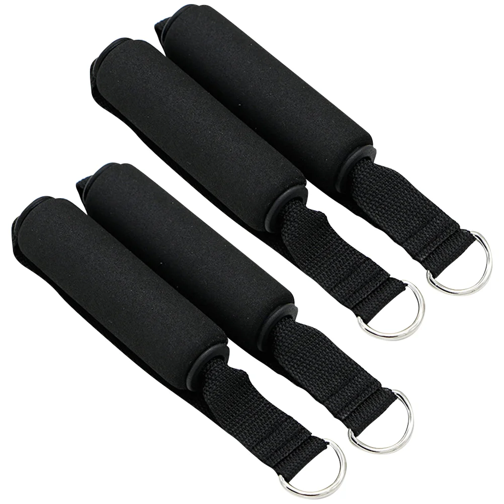 

4Pcs Resistance Band Handles D Ring Exercise Strap Handle Band Fitness for Home Gym Overhead Strength Training Stretching Black