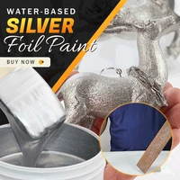 100g shiny sliver paint water based silver foil paint metal steel anti rusting painting outdoor waterproof paint home decor