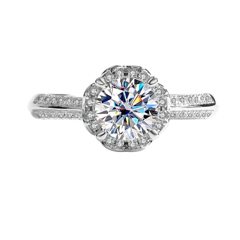 

ONLYLU 925 Sterling Silver Ring Moissanite Classic Handheld Flower Girl Proposal Party Jewelry Rings For Women Luxury