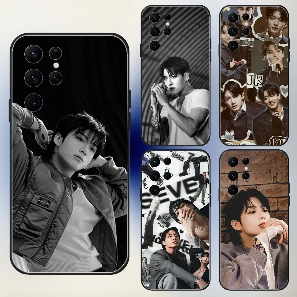 Чехол для телефона Kpop J-JungKookS-S Samsung S24 23 22 30 21 10 9 Ultra Plus Lite FE 5G черный мягкий чехол