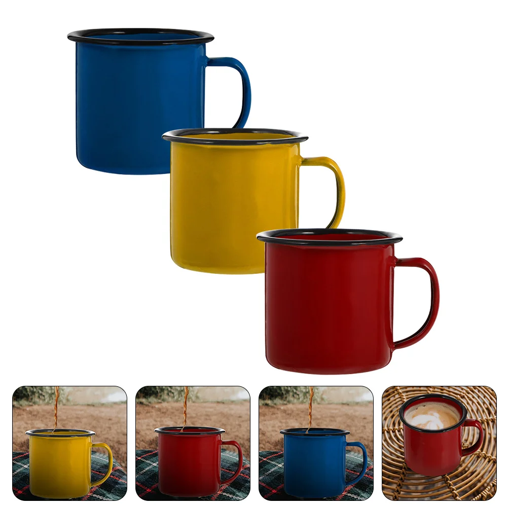 

Enamel Mugs Cups Mug Tin Camping Coffee Cup Drinking Camp Water Metal Tea Bulk Espresso Campfire