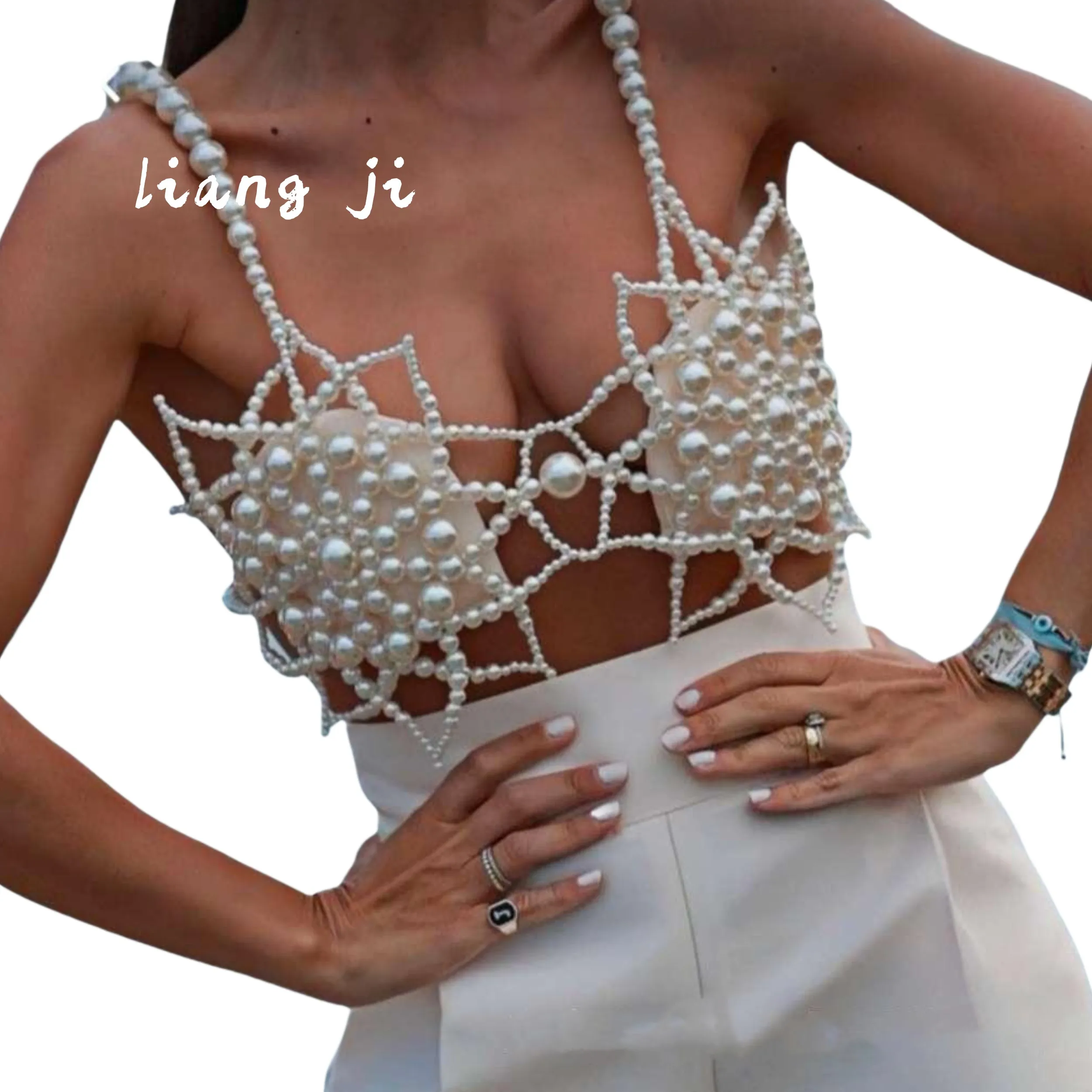 Ювелирные изделия для тела ручной работы жемчужный сексуальный бюстгальтер