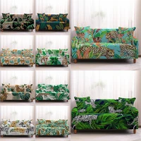 1234 seat sofa cover green tropical plants non slip cover animal spandex stretch sofa covers living room protective cover