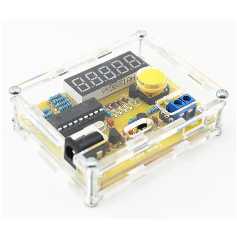

DIY meter frequency counter Tester digital Crystal Counter Meter Oscillator Tester with Transparent Case 1Hz~50MHz