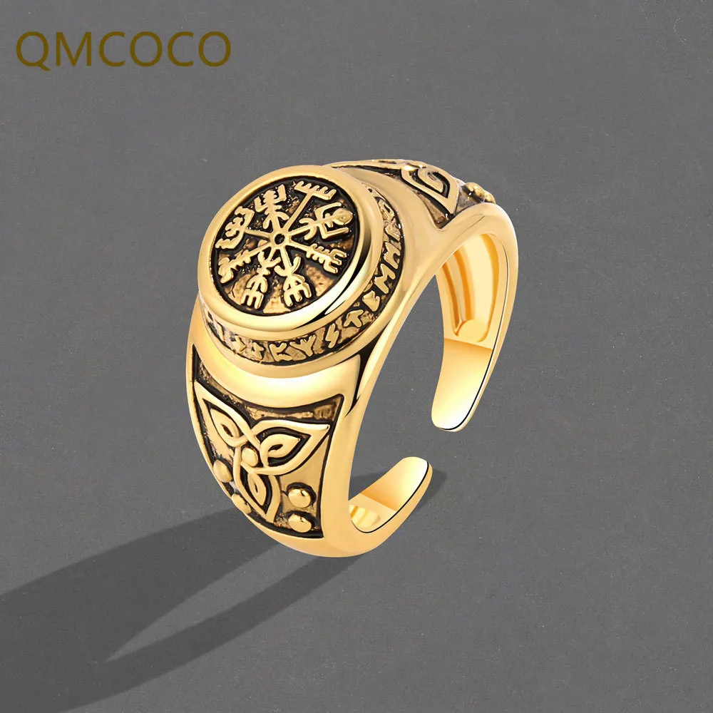 

Silver Color Retro Round Compass Ring For Women Fashion Creative Personality Adjustable Opening Jewelry Party Gift