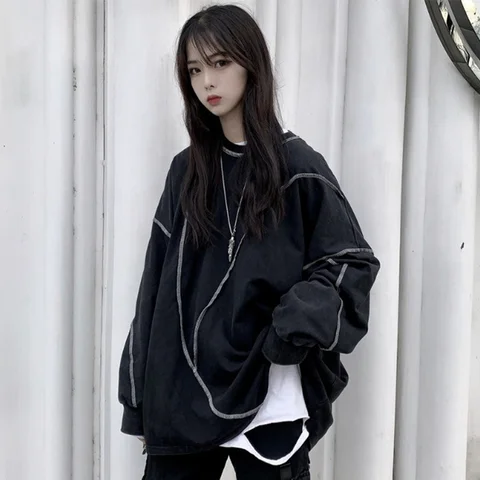 Women Hoodies Streetwear Korean Style Student Solid Trendy Leisure Daily Harajuku Comfortable PopularUlzzang All-match