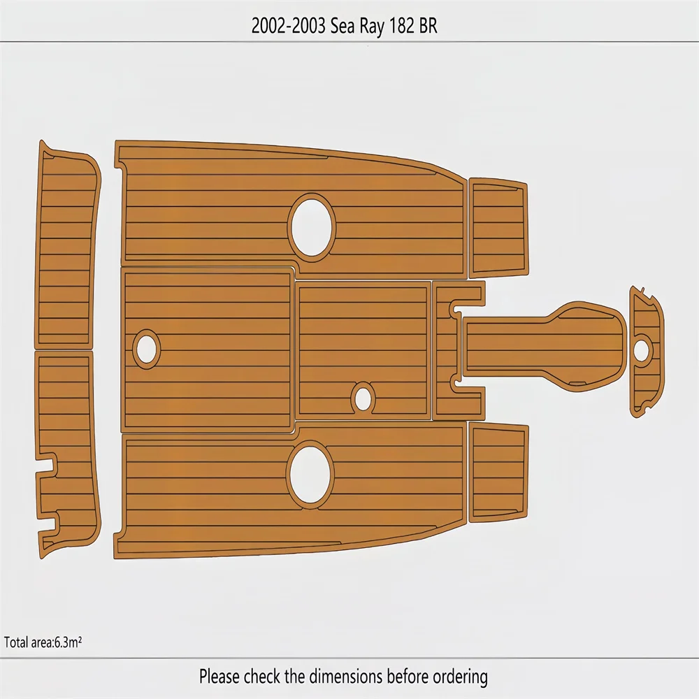 2002-2003 Sea Ray 182 BR Кокпит Плавательная платформа Лук 1/4 &quot6 мм Искусственный коврик из