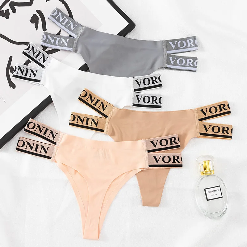

New Seamless Thong Letters With Sports Yoga Swimming Women's Panties Sexy Temptation Briefs Female Lingerie