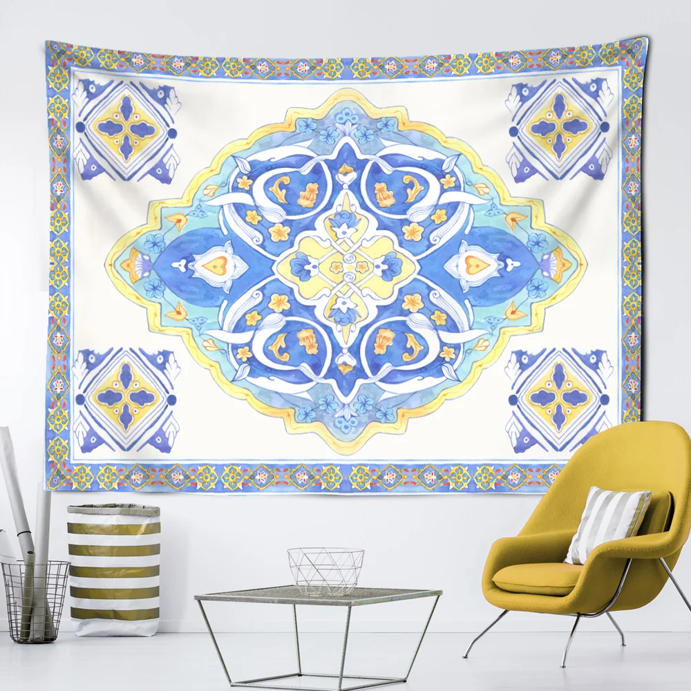 

Цветной художественный гобелен в стиле бохо, шикарный для дома, Настенный декор, эстетичные гобелены, милый домашний декор для спальни