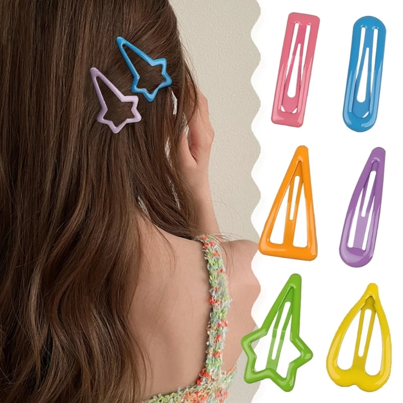 

10Pieces/Row Metal Cute Lovely Hairpins Combination Hairpins Set for All Hair Cute Bangs Hair Pins Solid Color DXAA
