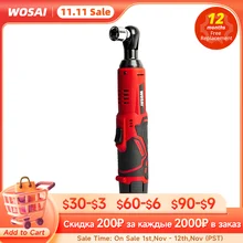 WOSAI 45NM Cordless Electric Wrench 12V 3/8 Ratchet Wrench set Angle Drill Screwdriver to Removal Screw Nut Car Repair Tool
