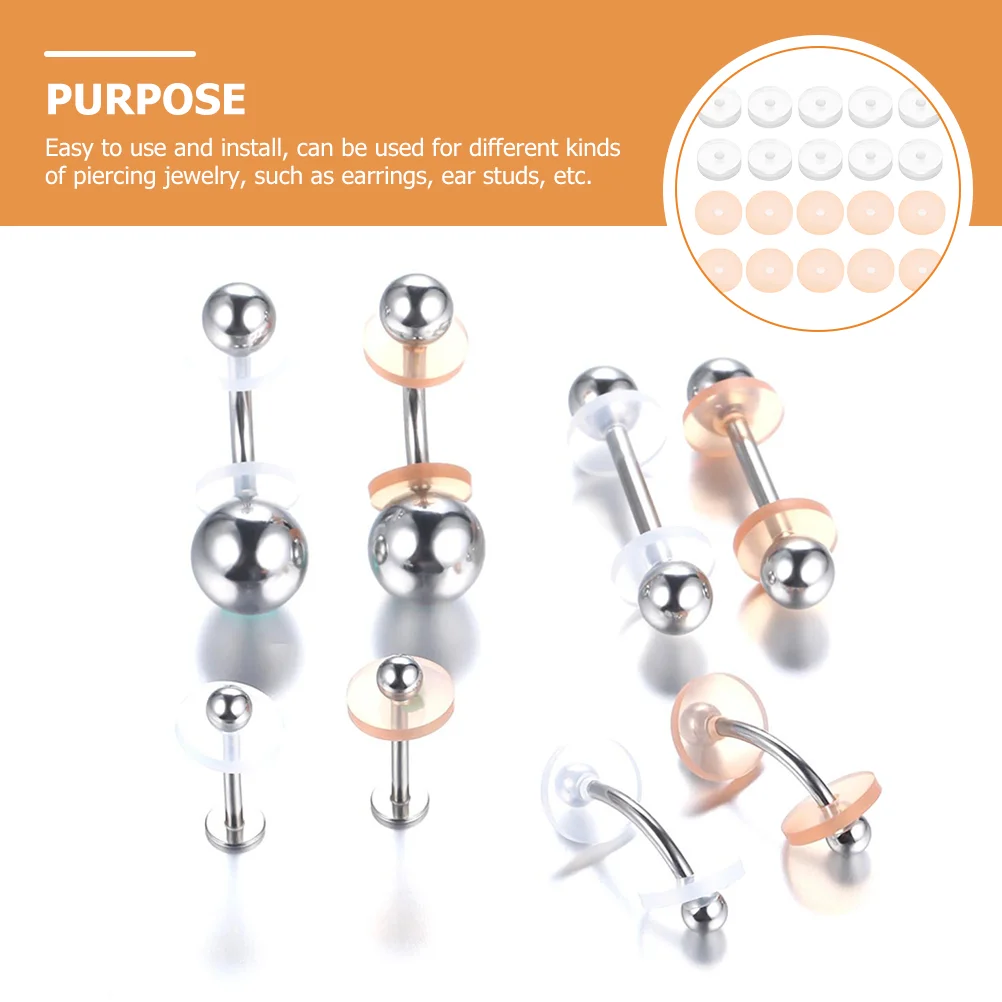 20 шт. силиконовые невидимые прокладки для сережек подушечки пирсинга ювелирных