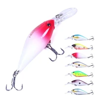 1pcs plastic hard fishing lures floating minnow wobblers 3d eyes bright color for bass artificial bait treble hooks tackle pesca