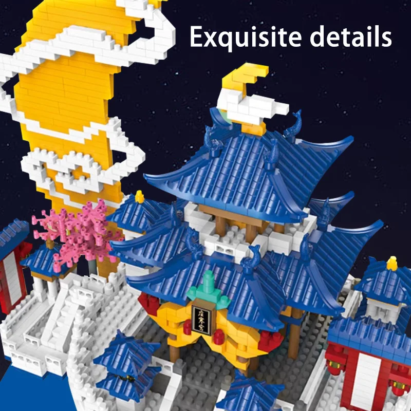 Конструктор из микроэлементов строительные блоки в сцене дворца гуанхан для