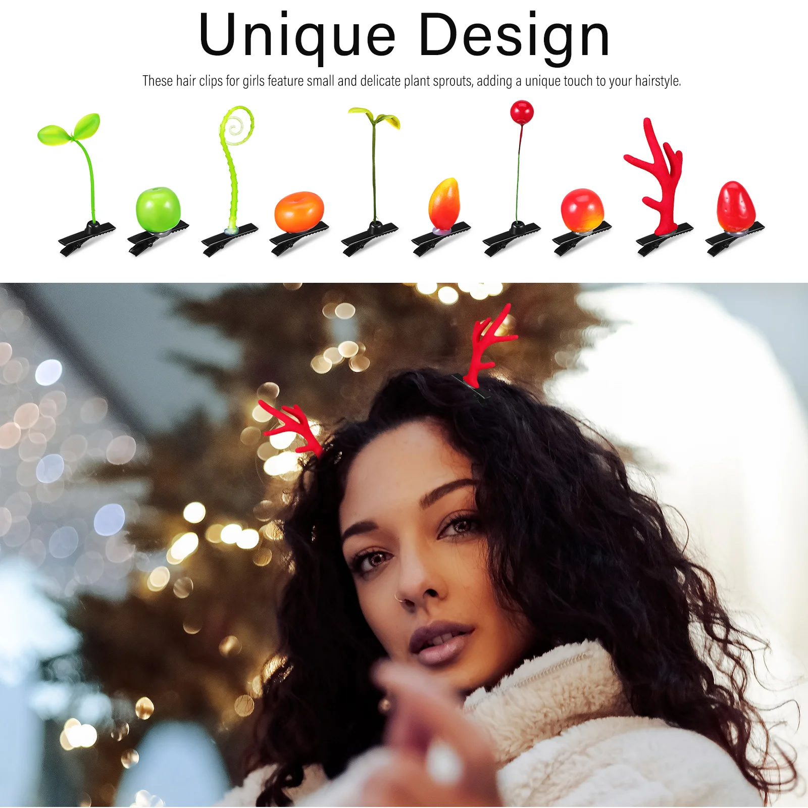 100 шт. заколка для волос с ростком фасоли Rave безделушки зажим забавные заколки