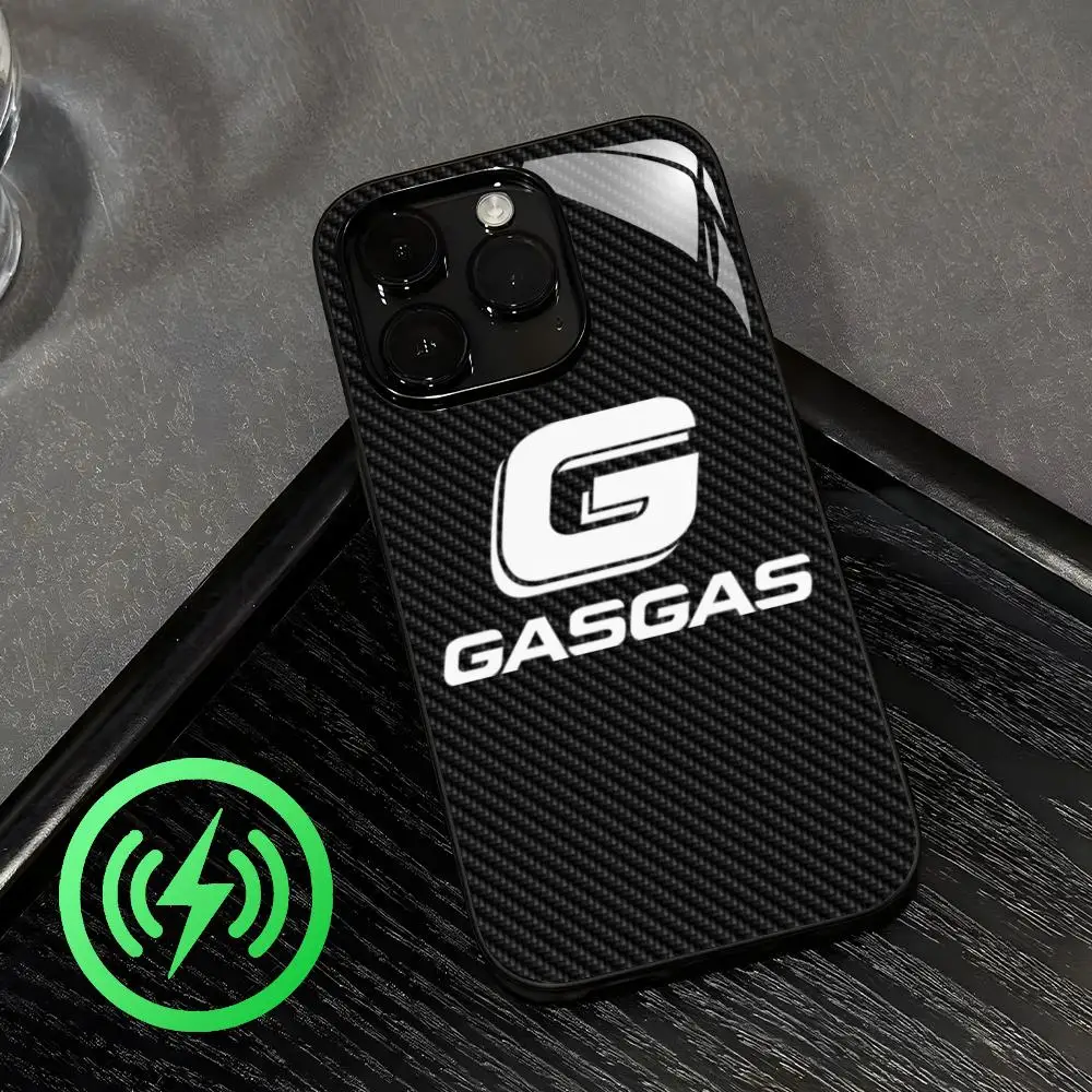 Фото Чехол для телефона с логотипами G-GASGAS для iPhone 17 Air, 16, 15, 14, 13, 12, 11 Plus, Mini, Pro, Max, стеклянный магнитный чехол №3
