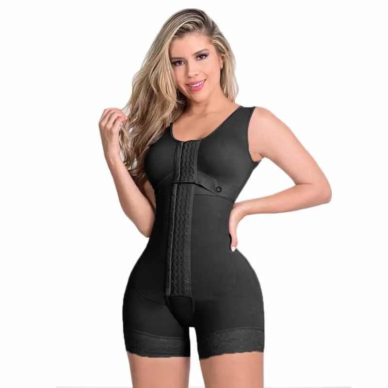 High Compression Shapewear With Hook And Eye Front Closure shaper Adjustable Bra Slimming Bodysuit