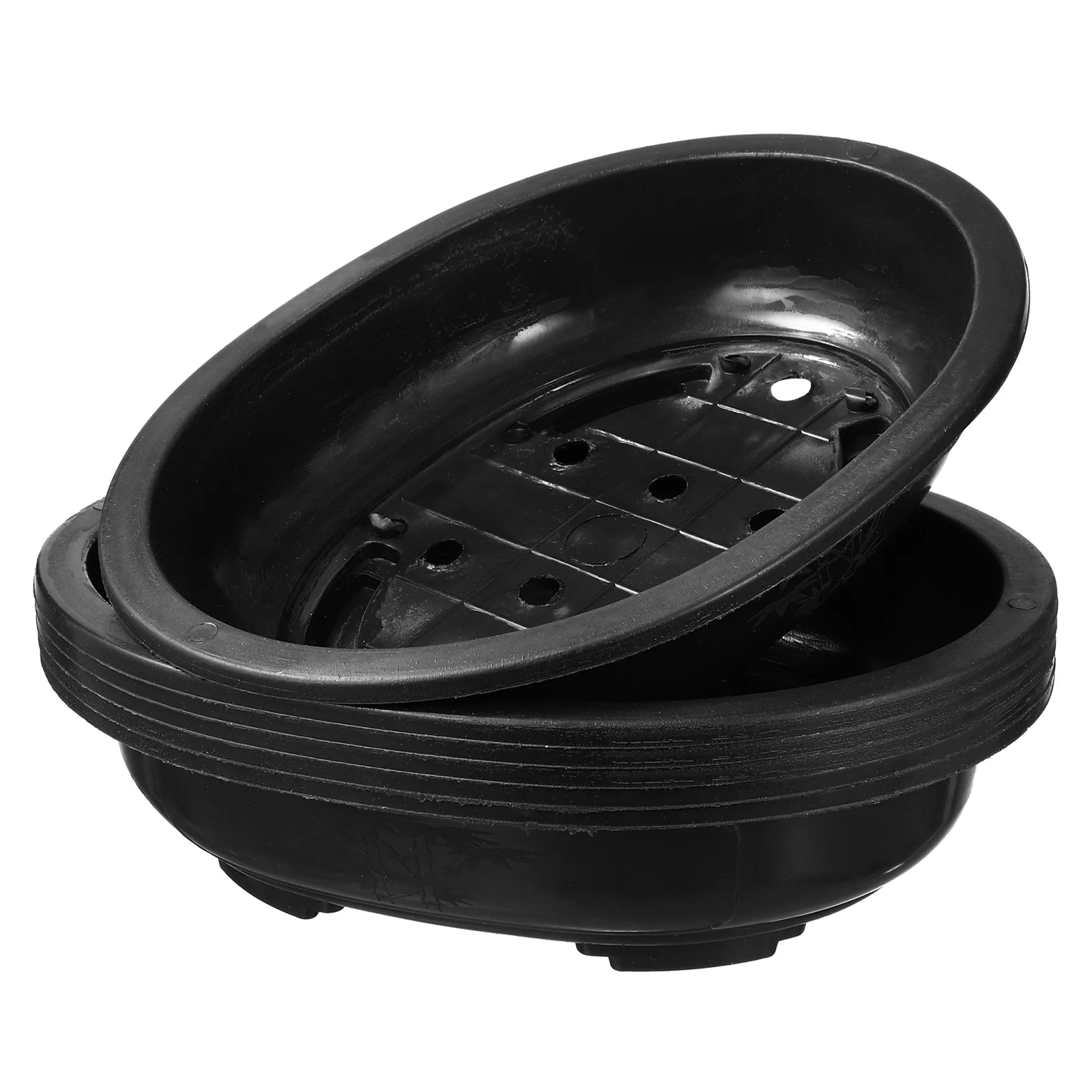 

Flower Pot Bonsai Drainage Holes Flowerpot Delicate Oval Plastic Pots Flowerpots